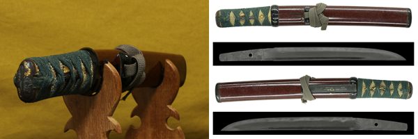 (04-1208)<br>古刀 兼升 六寸七分 合口拵入