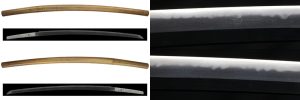(02-1803)<br><font color="#0000ff"><strong>無鑑査刀匠<br>岡山県重要無形文化財保持者</storong></font><br>現代刀 備前国赤崎住俊光造 二尺一寸九分 白鞘入<br><font color="#ff0000"><strong>Sold out</strong></font>