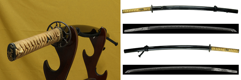 (01-2296)<br>現代刀 肥前国住藤原吉光作 二尺三寸八分 打刀拵入