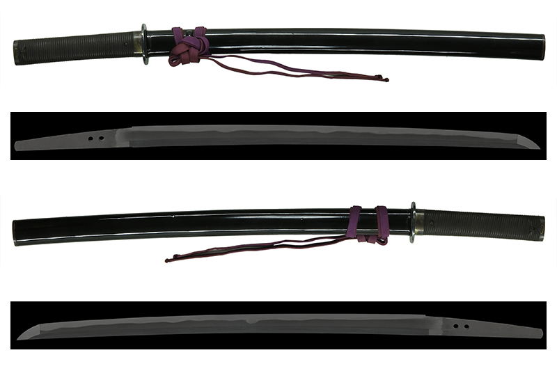 (03-1308)<br><font color="#0000ff"><strong>保存刀剣</storong></font><br>新刀 無銘(藤原高田) 一尺七寸六分 公卿造り拵入 - 画像 (4)